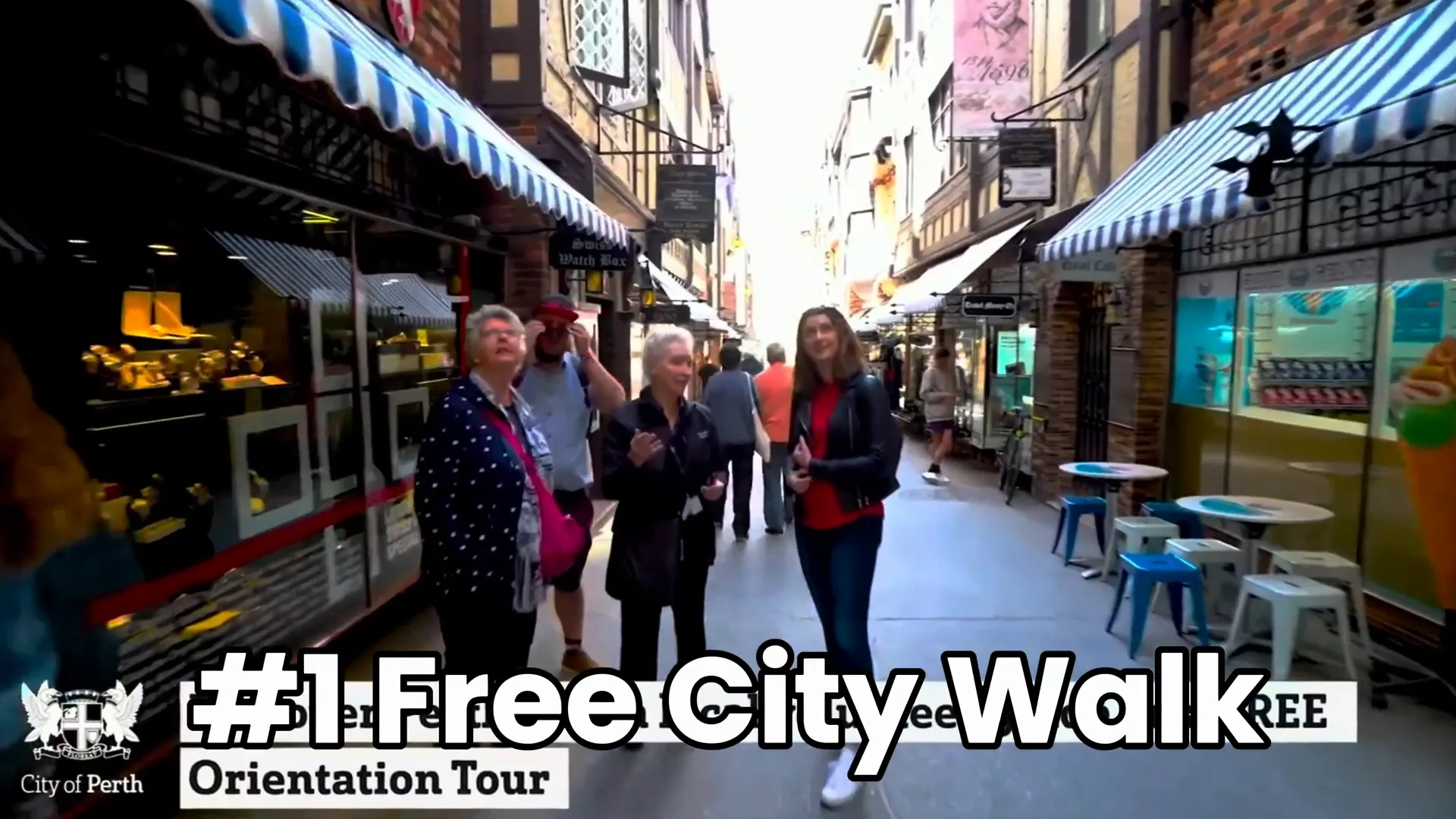 Group on free Perth city walking tour