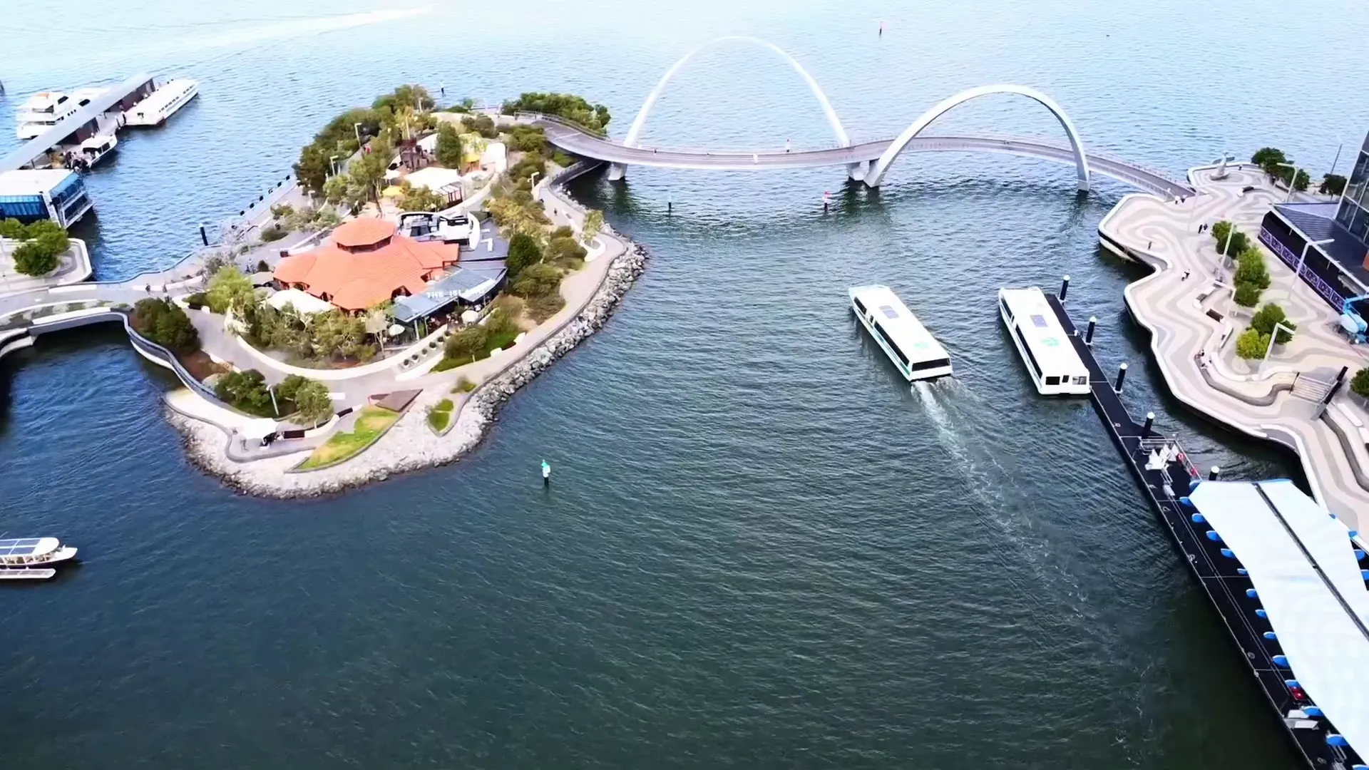 Elizabeth Quay waterfront and Government House gardens