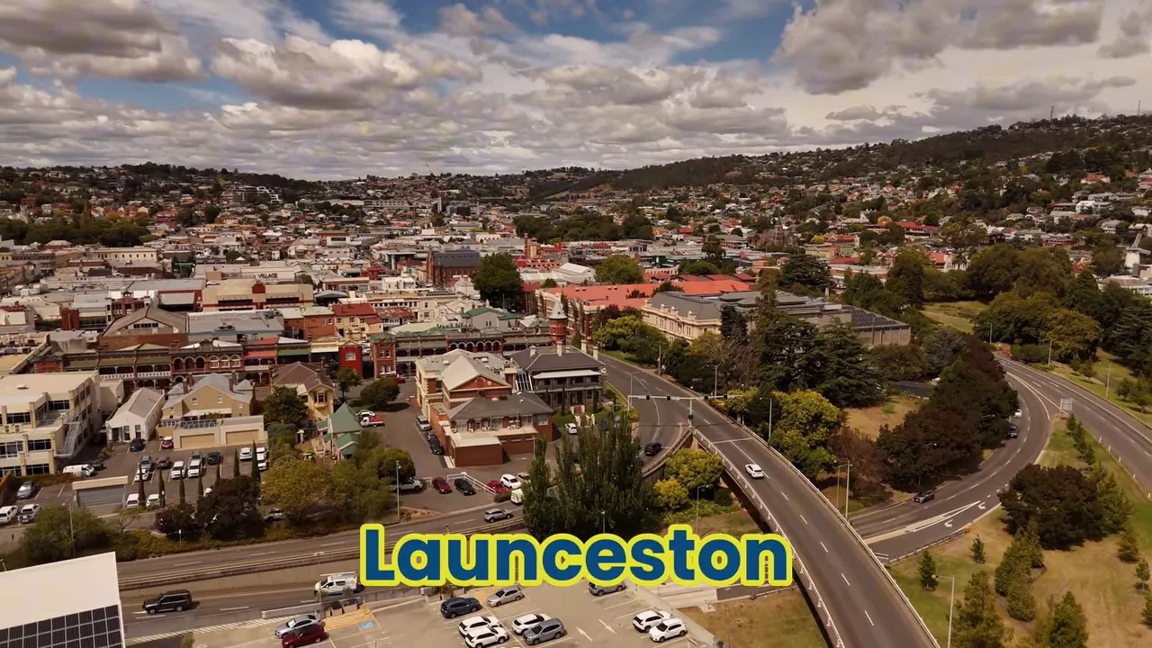 Launceston vineyards and countryside
